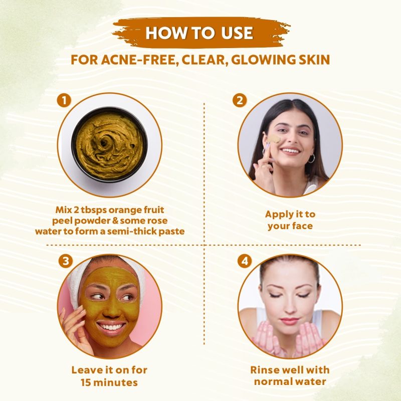 Orange Peel Powder Skin Brightening, Face Pack & Glow Care