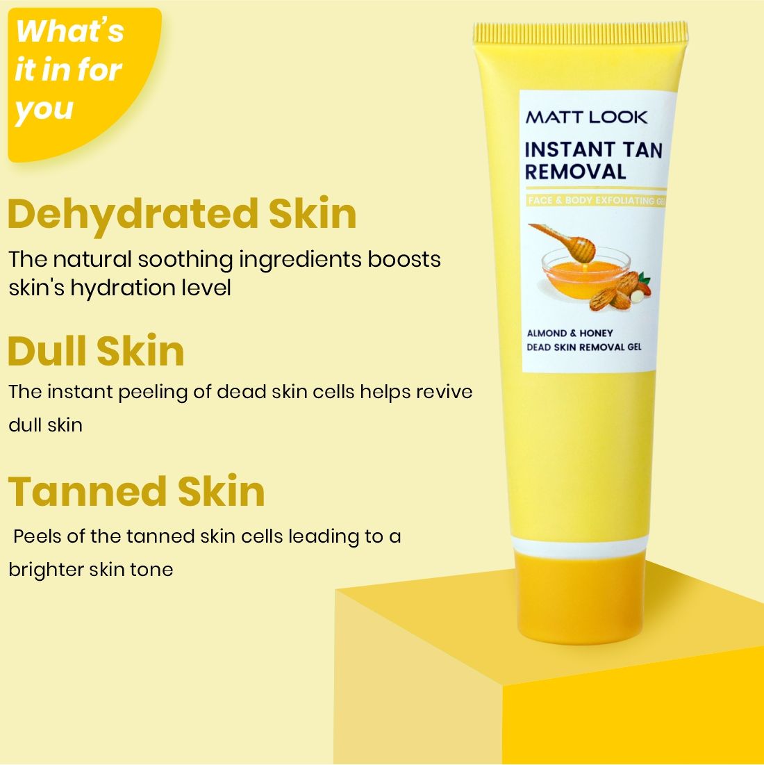 Instant Tan Removal With Almond & Honey Dead Skin Removal Gel