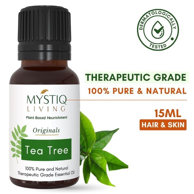 Tea Tree Essential Oil Pure Organic, For Acne, Face, Skin, Hair, Pimples & Dandruff