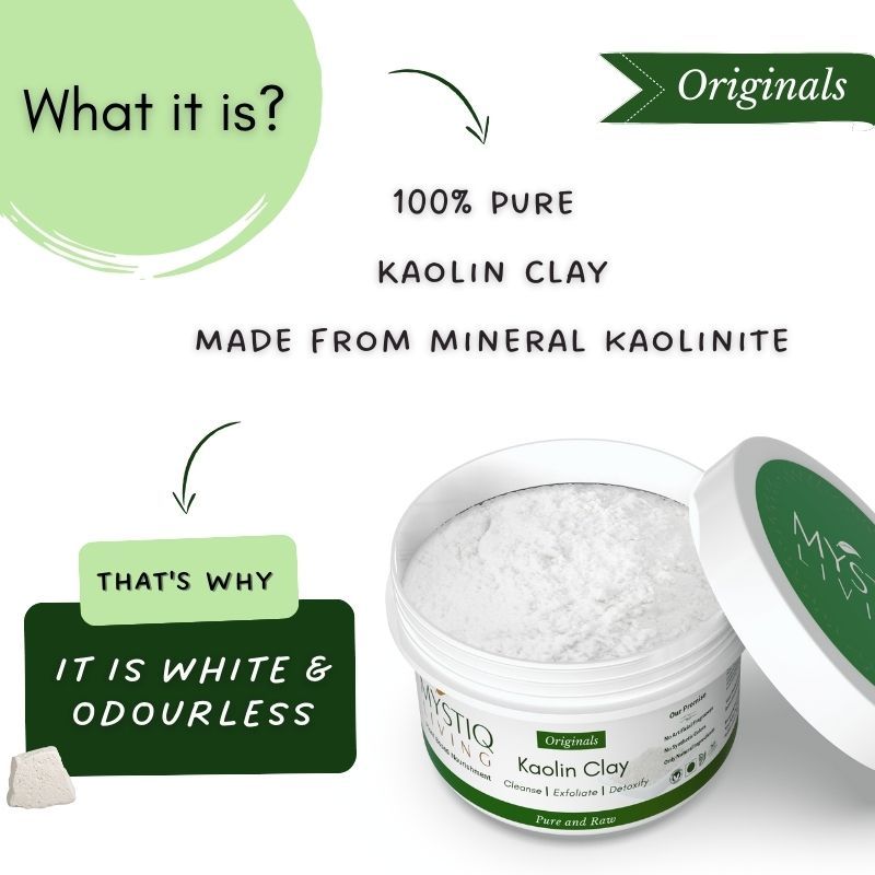 Kaolin Clay Powder, Pure And Organic Mask For De Tan, Face, Hair & Glowing Skin