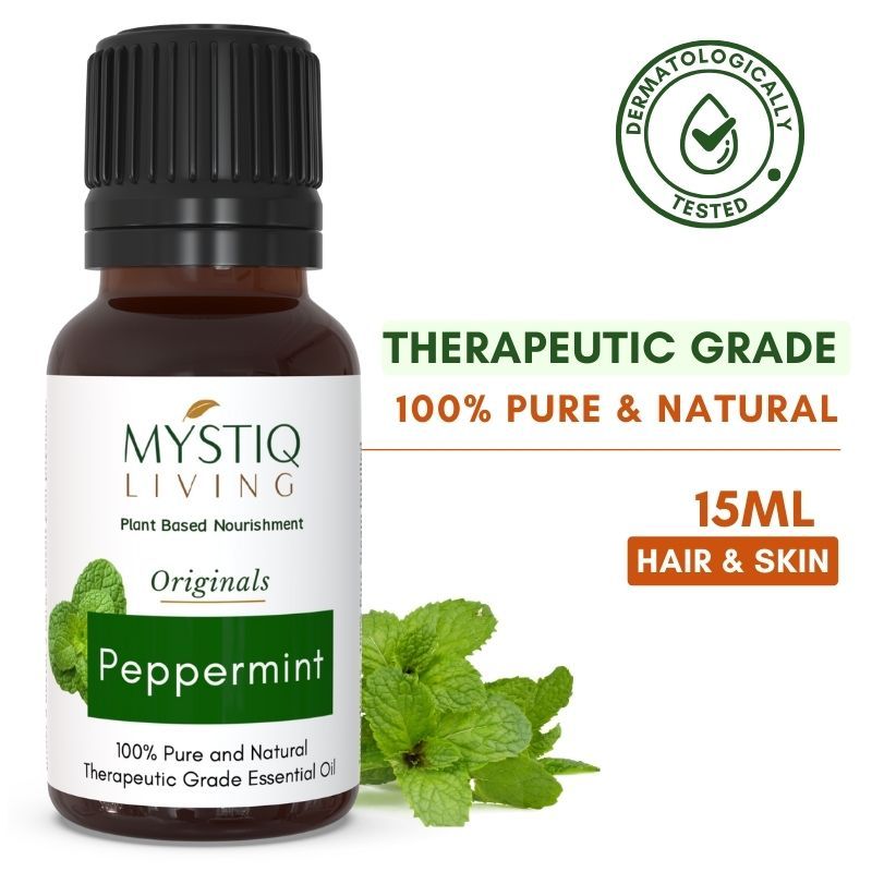 Peppermint Essential Oil For Hair Growth, Dandruff & Itchy Scalp, 100% Pure Organic
