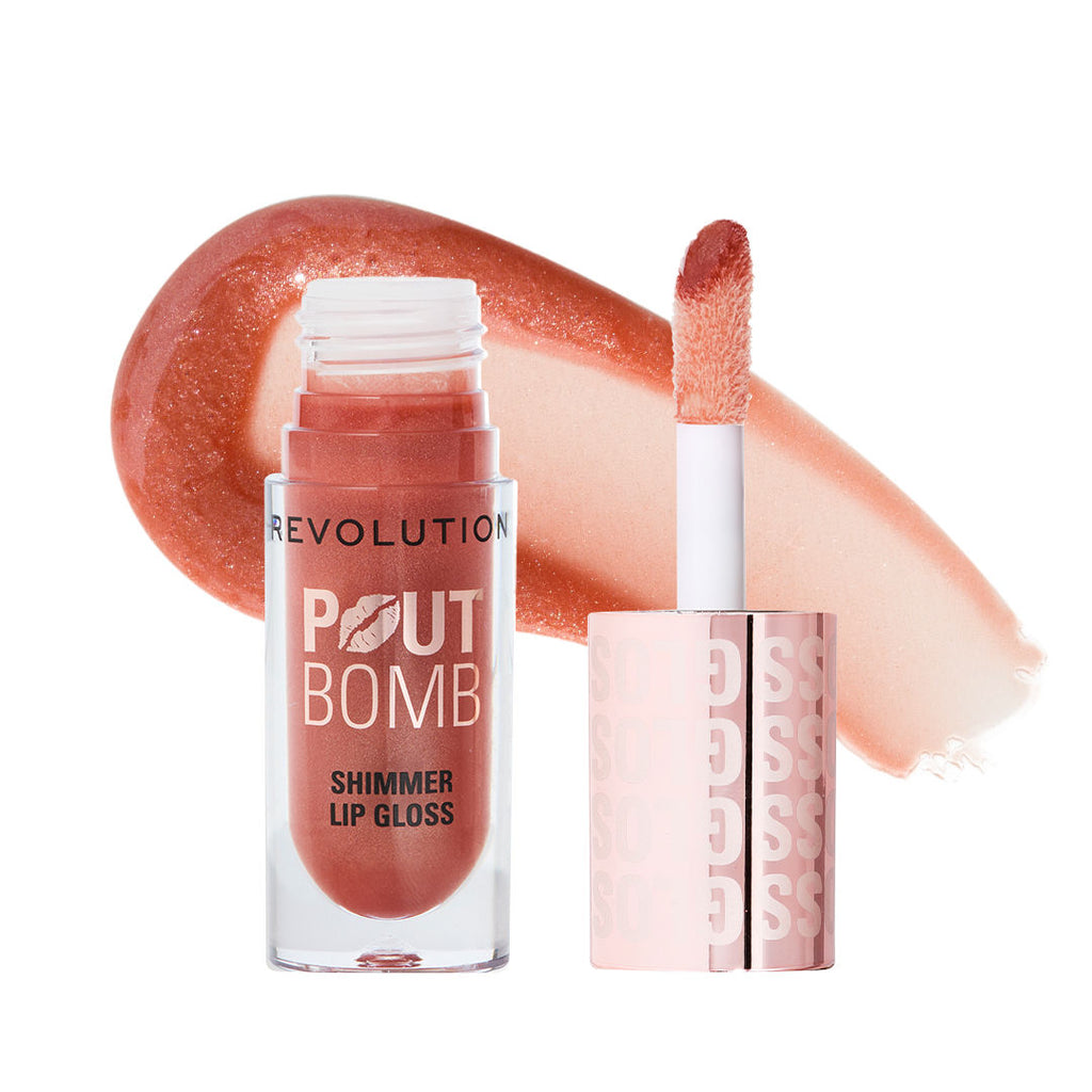 Pout Bomb Shimmer Lip Gloss - Nude Glow