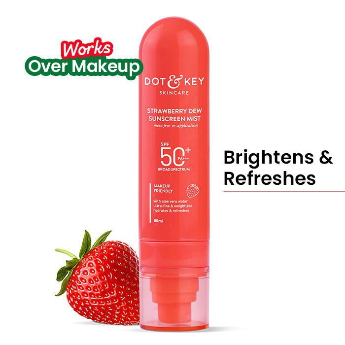 Strawberry Dew Sunscreen Mist In-Vivo Tested SPF 50+ PA+++, Mess-Free Re-application