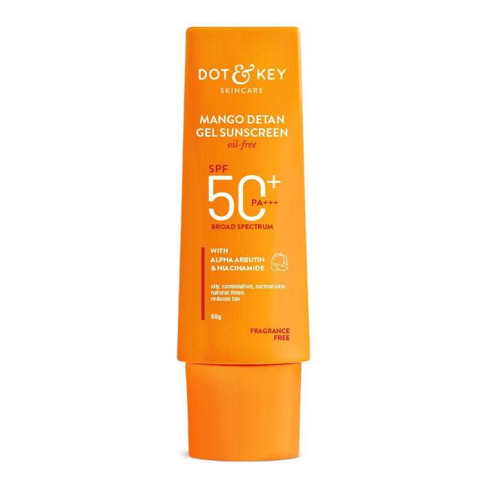 Mango Detan Gel Sunscreen In-Vivo Tested SPF 50+ PA++++, Oil-Free Formula