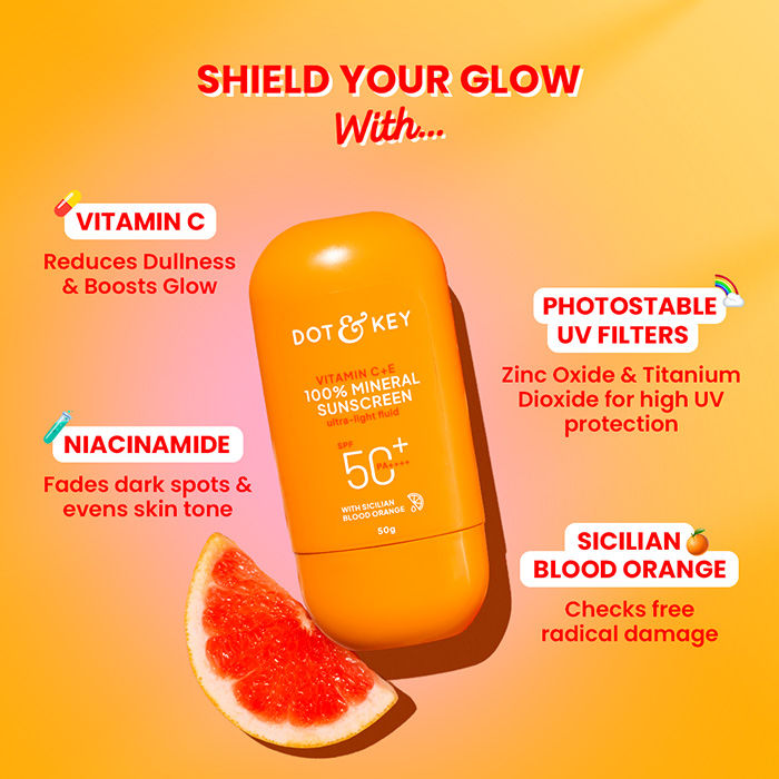Vitamin C + E 100% Mineral Sunscreen In-Vivo Tested SPF 50+ PA++++, No White Cast