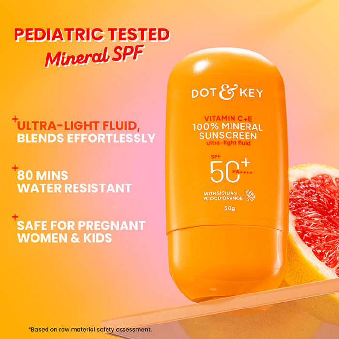 Vitamin C + E 100% Mineral Sunscreen In-Vivo Tested SPF 50+ PA++++, No White Cast