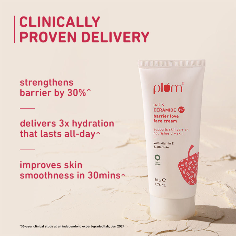 1% Ceramide Face Cream With Oat, Strengthens Skin Barrier & Nourishes