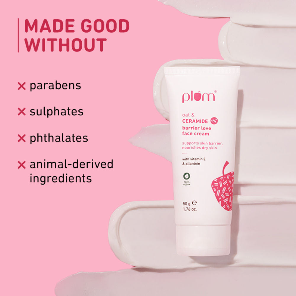 1% Ceramide Face Cream With Oat, Strengthens Skin Barrier & Nourishes