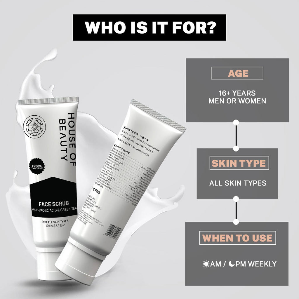 Face Scrub With Kojic Acid & Green Tea