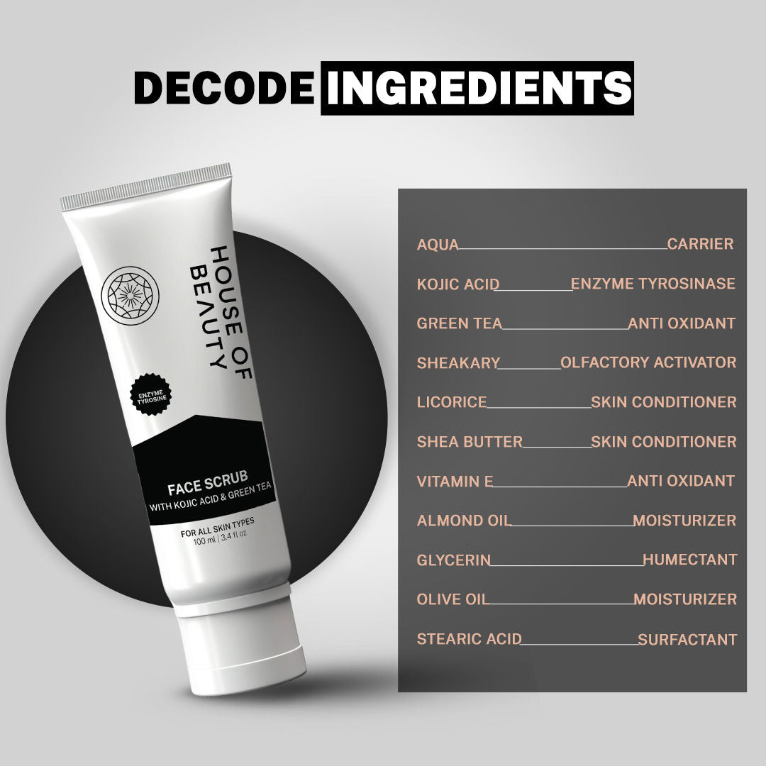 Face Scrub With Kojic Acid & Green Tea