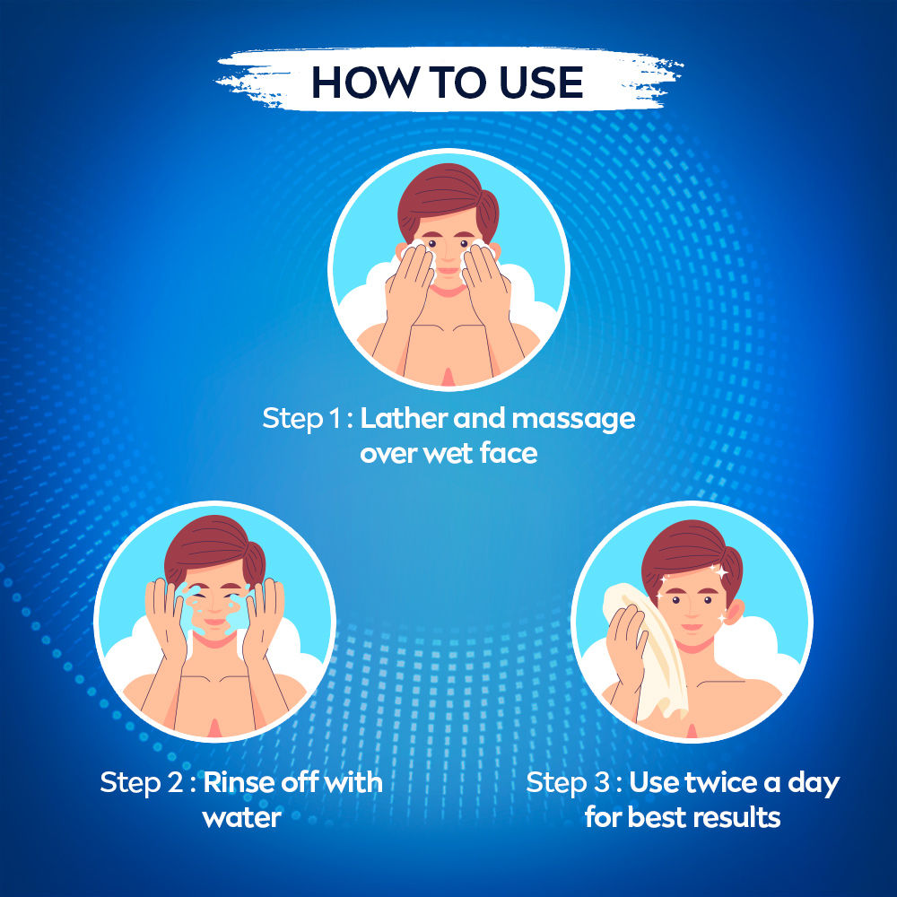 Men Face Wash, Dark Spot Reduction, for Clean & Clear Skin with 10x Vitamin C Effect