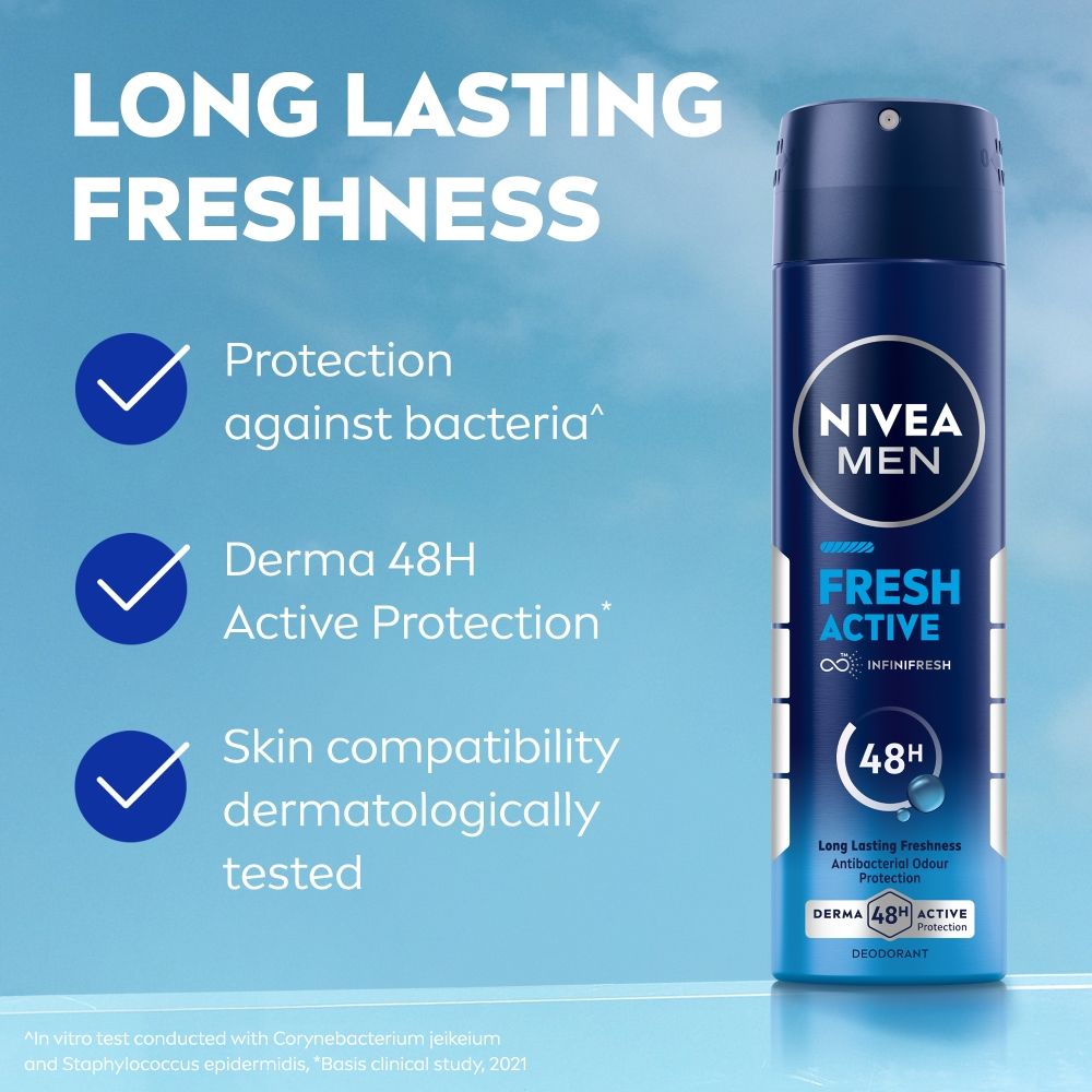 MEN Deodorant, Fresh Active, 48h Long lasting Freshness