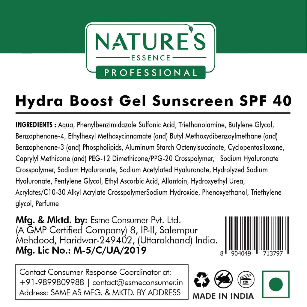 Professional Hydra Boost Gel SunScreen SPF 40 PA+++