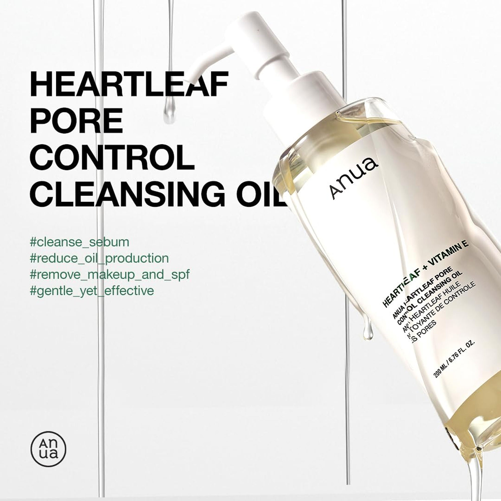 Heartleaf Pore Control Cleansing Oil Removes Makeup, Excess Sebum, Blackheads & Clogged Pores