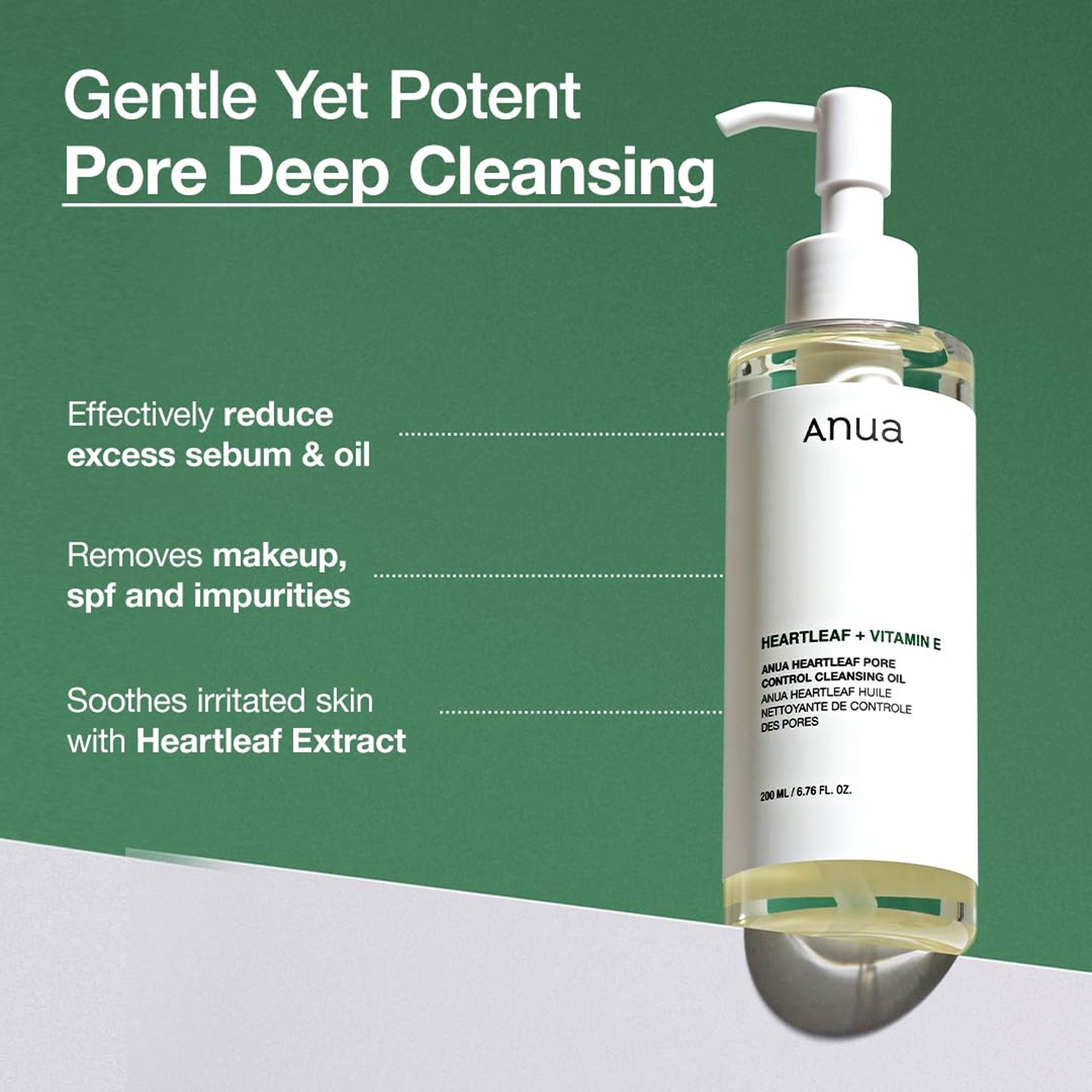 Heartleaf Pore Control Cleansing Oil Removes Makeup, Excess Sebum, Blackheads & Clogged Pores