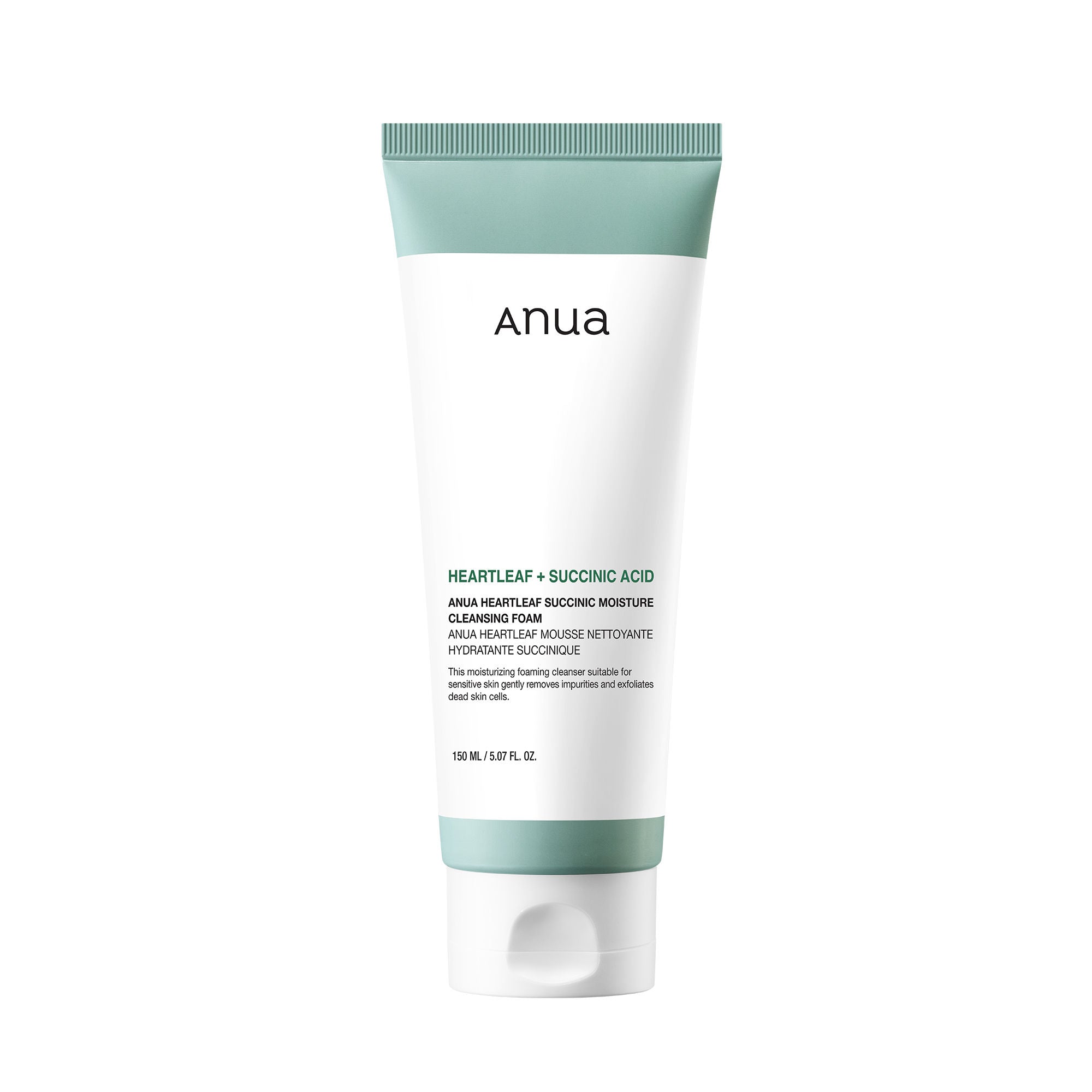 Heartleaf Succinic Moisture Cleansing Foam, Non-Stripping & pH Balanced for Sensitive Skin