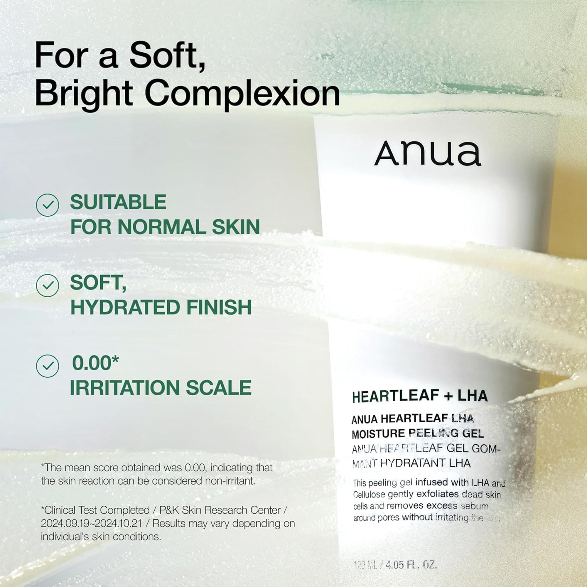 Heartleaf Lha Moisture Peeling Gel with Hyaluronic Acid, Hydrating Exfoliator for Glass Skin
