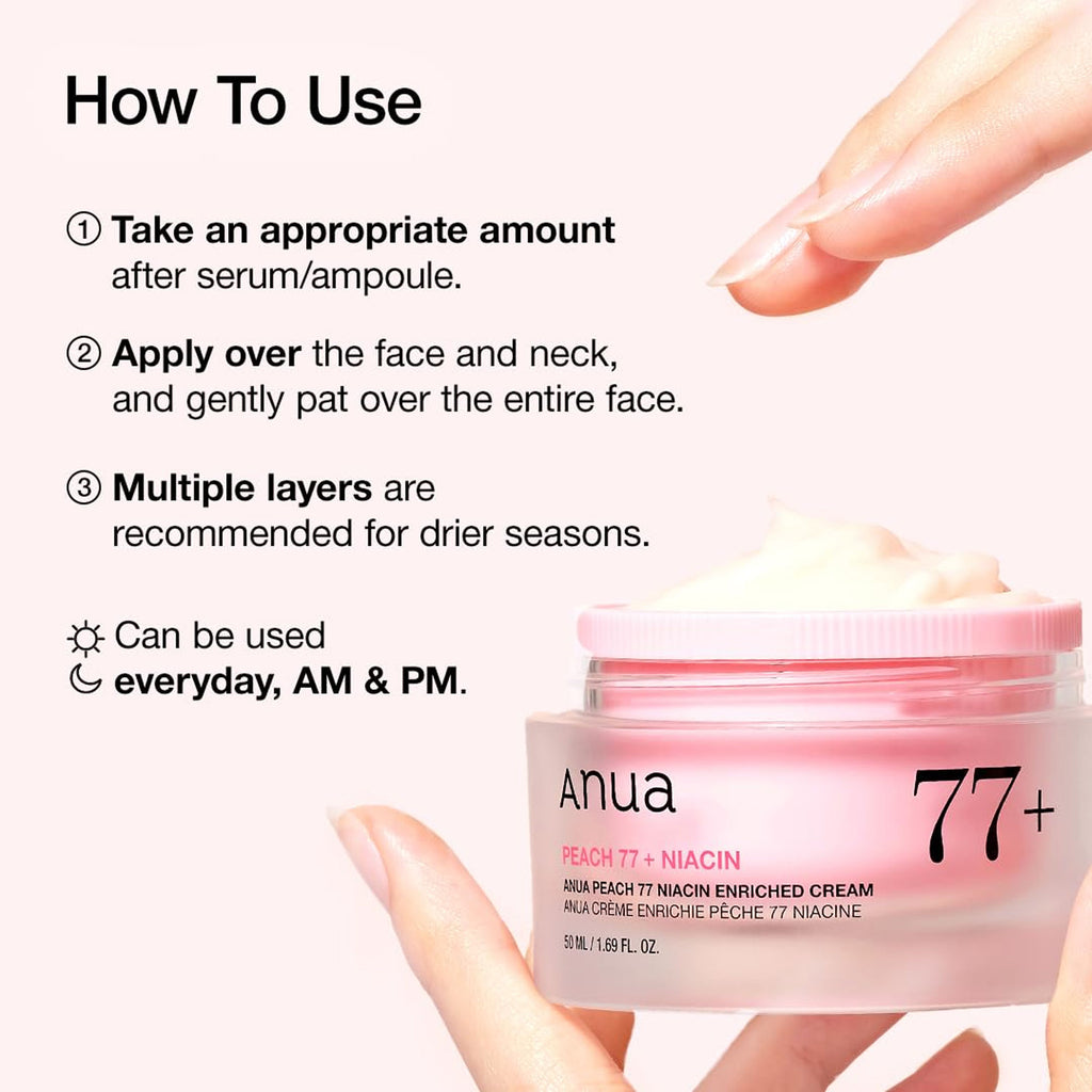 Peach 77 Niacin Enriched Cream with Collagen, Niacinamide & Ceramide for Firming & Moisturizing