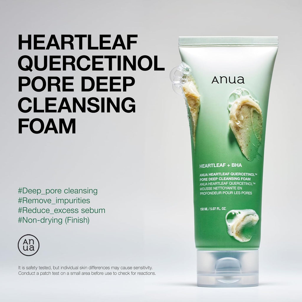 Heartleaf Quercetinol Pore Deep Cleansing Foam with 0.5% BHA For Gentle Exfoliation