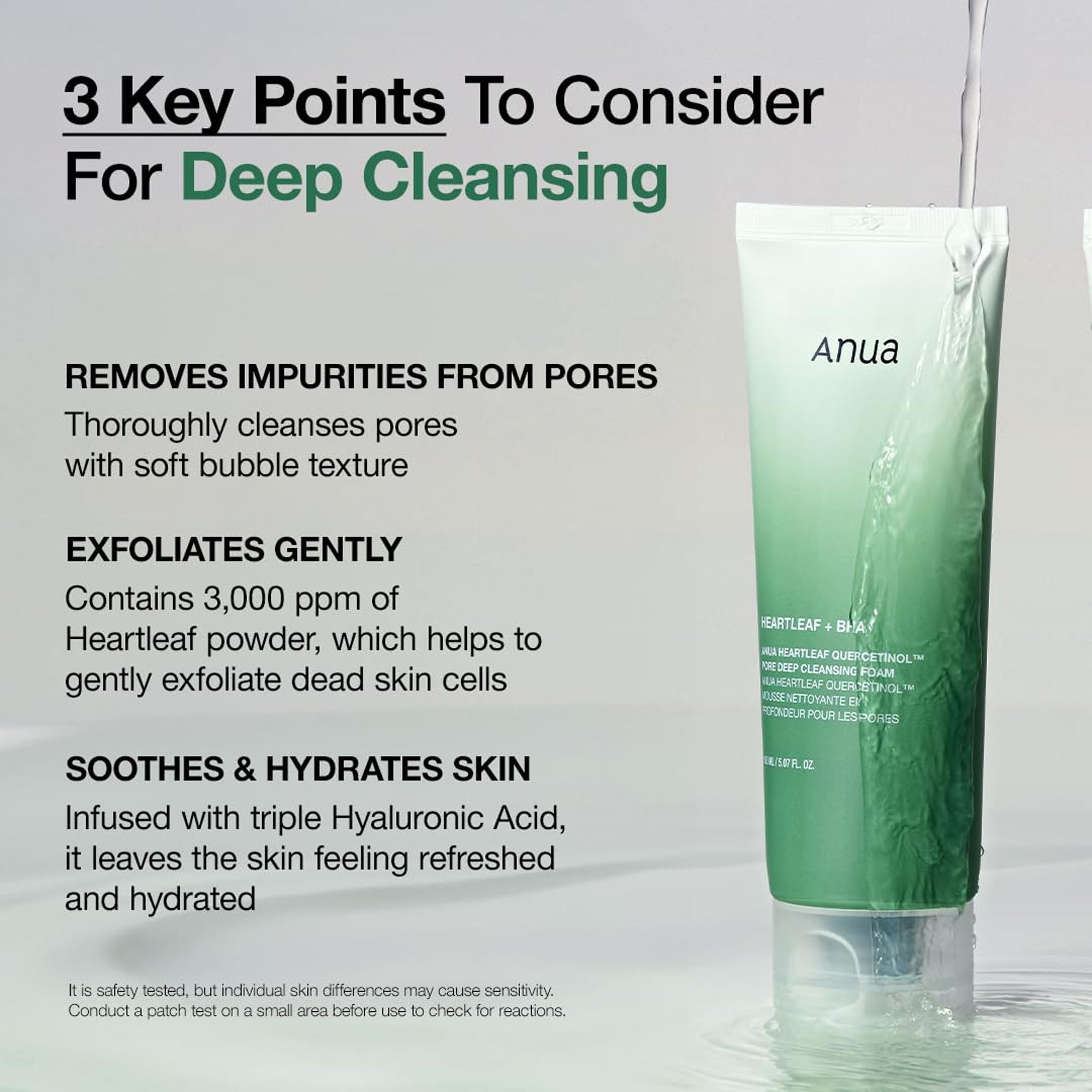 Heartleaf Quercetinol Pore Deep Cleansing Foam with 0.5% BHA For Gentle Exfoliation