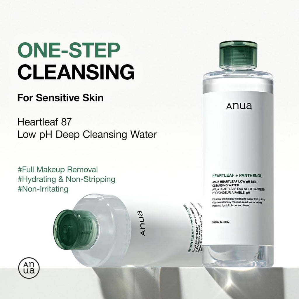 Heartleaf Low Ph Deep Cleansing Water with Micellar Technology Removes Makeup & Impurities