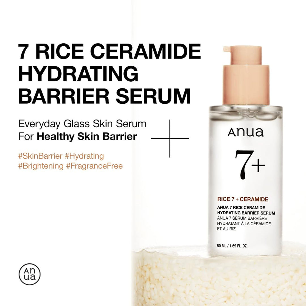 7 Rice Ceramide Hydrating Barrier Serum with Ceramide & Hyaluronic Acid For Korean Glass Skin