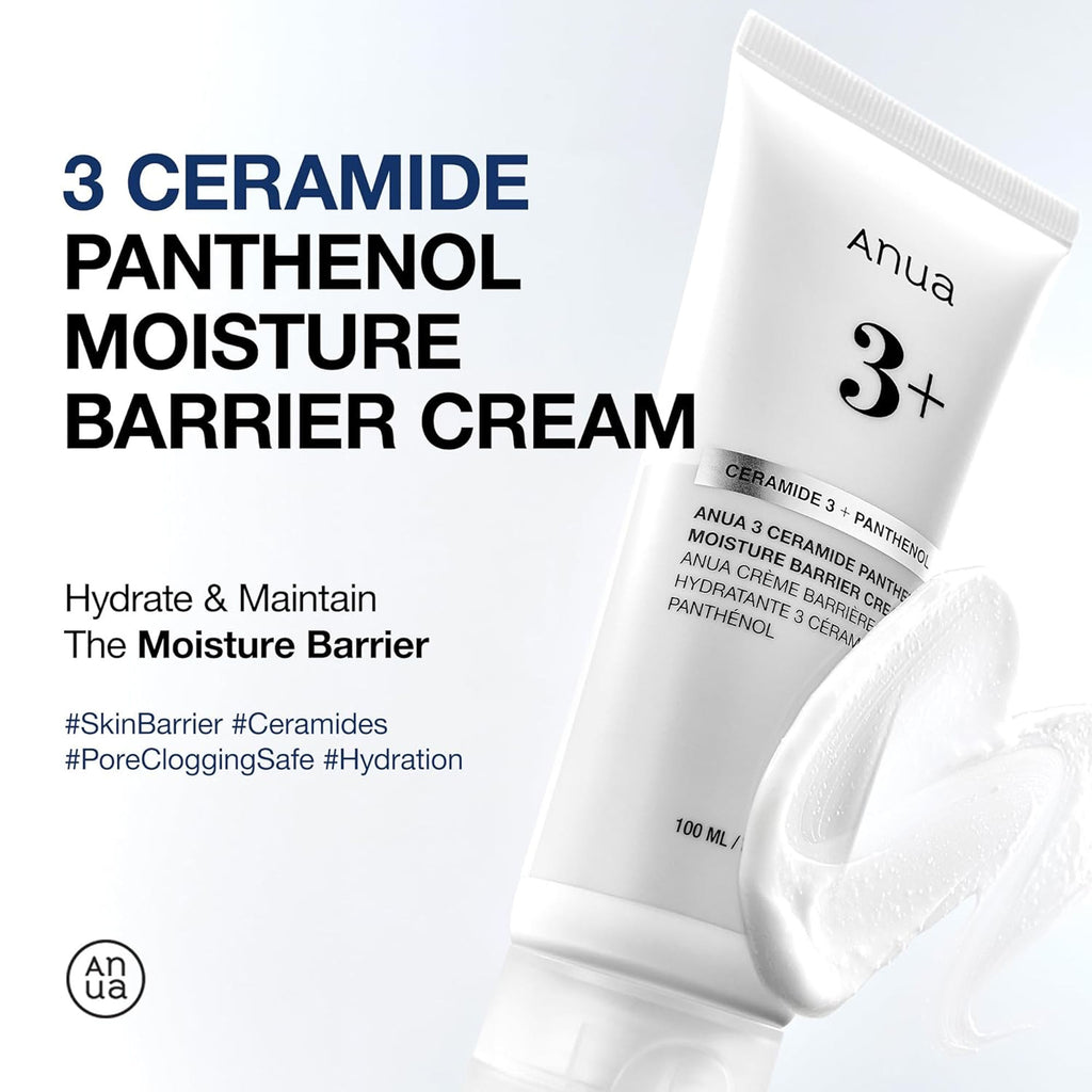 3 Ceramide Panthenol Moisture Barrier Cream with Hyaluronic Acid, Barrier Care & 48H Hydration