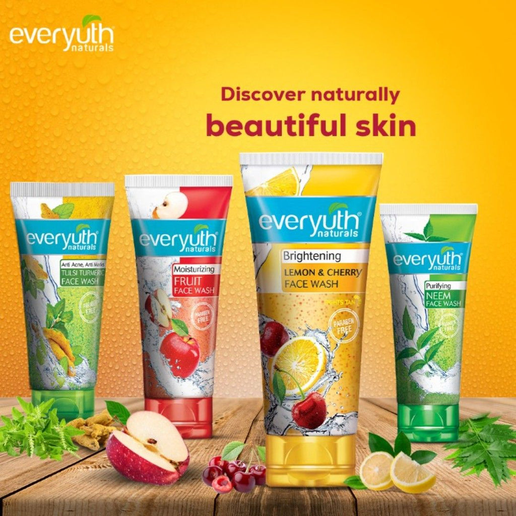 Face Wash - Brightening Lemon & Cherry, Suits all Skin Types, Paraben Free