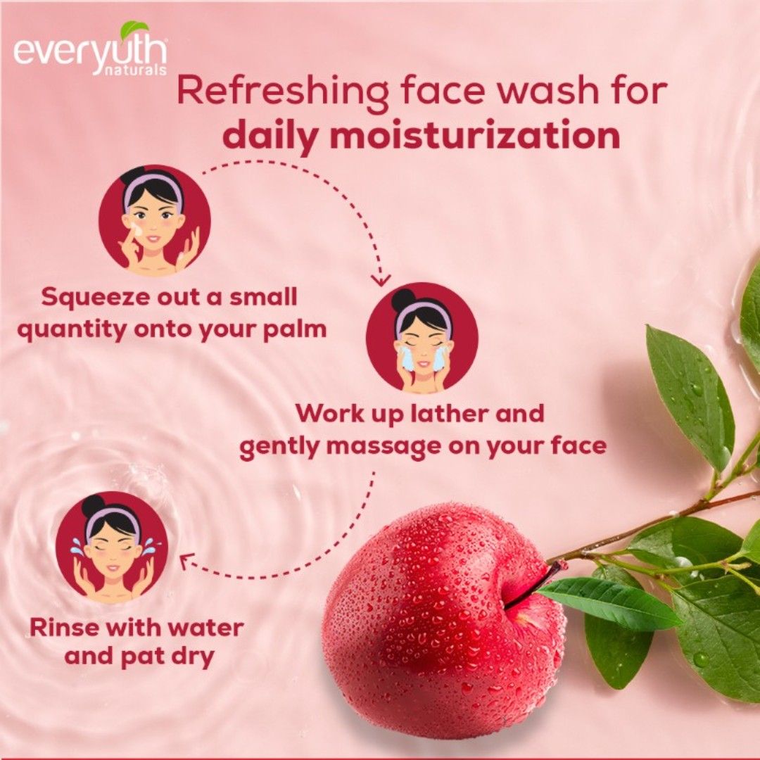 Moisturizing Fruit Face Wash With Apple Extracts, Paraben Free