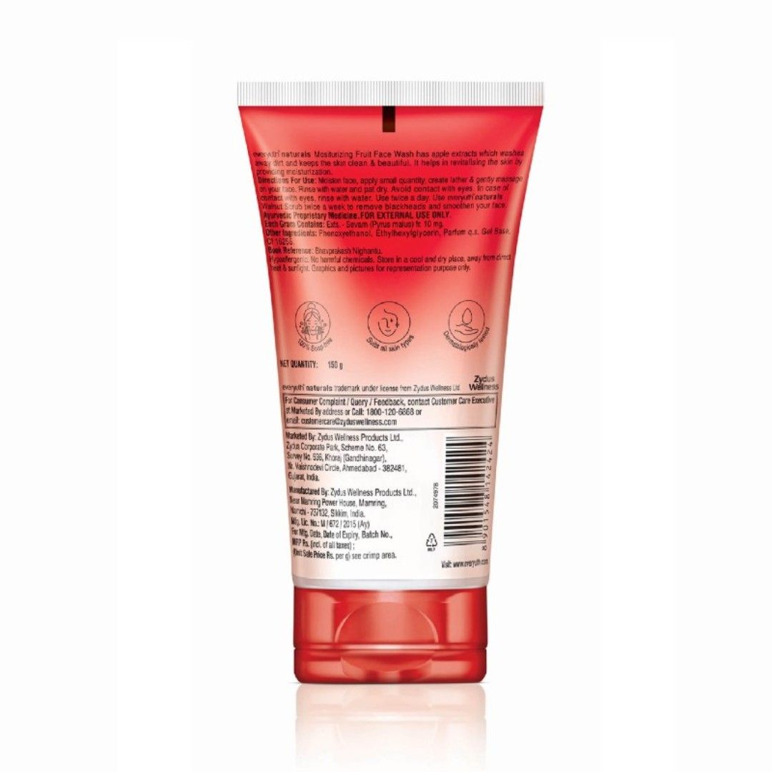 Moisturizing Fruit Face Wash With Apple Extracts, Paraben Free