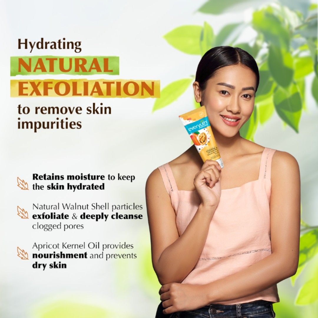Hydrating & Exfoliating Walnut Apricot Scrub, Gentle Face Scrub