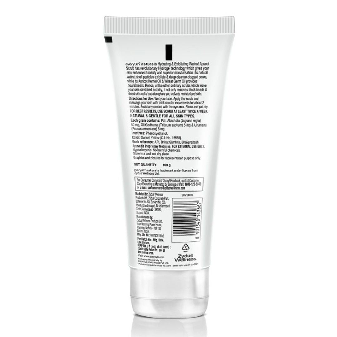 Hydrating & Exfoliating Walnut Apricot Scrub, Gentle Face Scrub