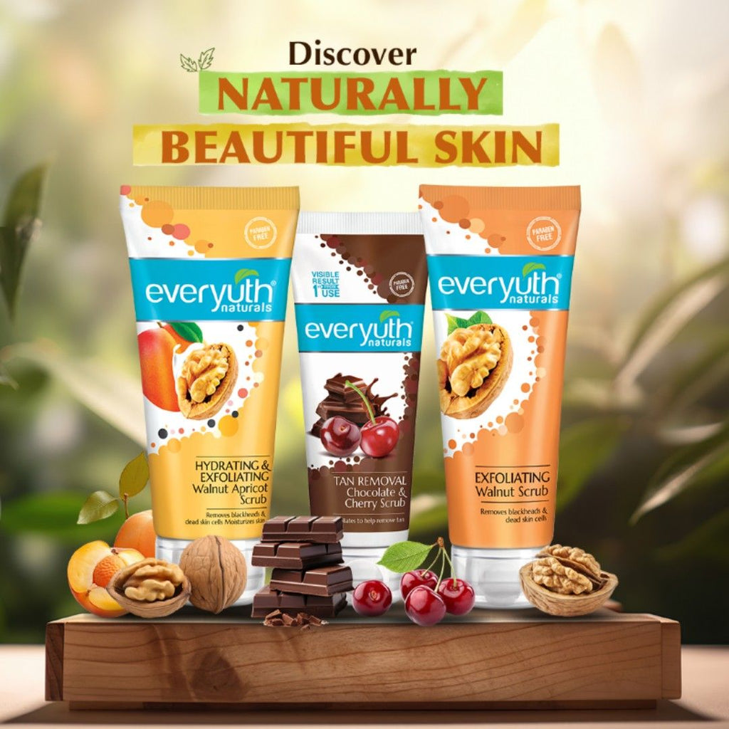 Hydrating & Exfoliating Walnut Apricot Scrub, Gentle Face Scrub
