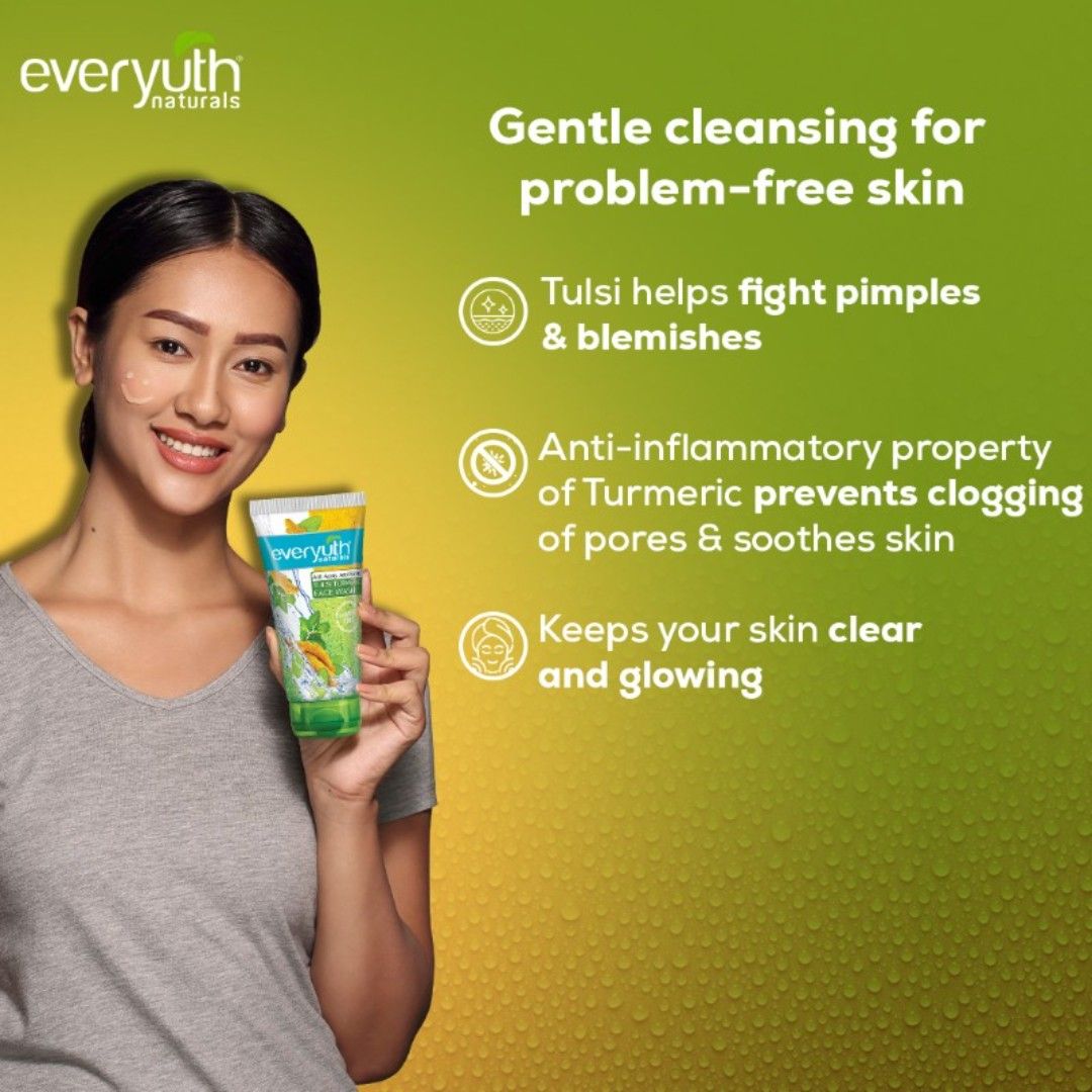 Tulsi Turmeric Face Wash - Anti Acne, Anti Marks, Paraben Free