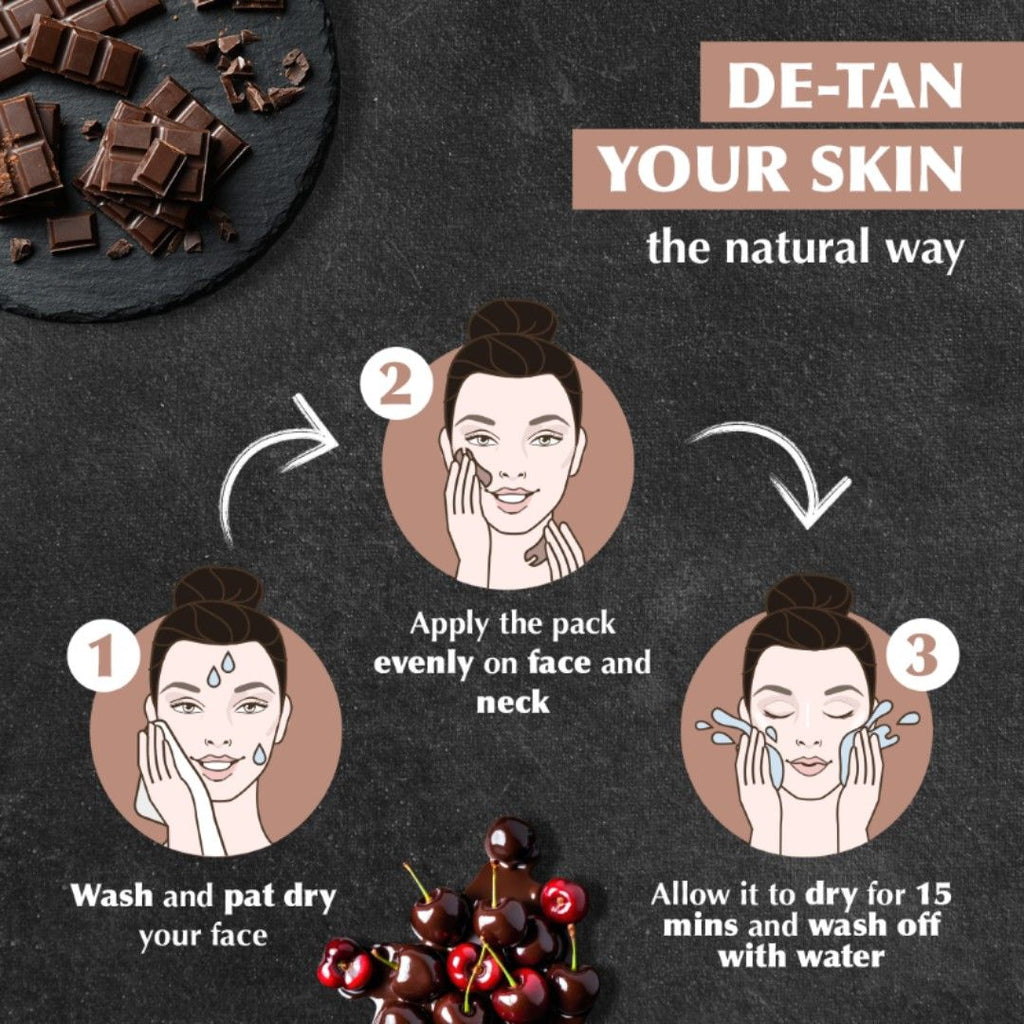 Tan Removal Pack for Face & Body - Chocolate & Cherry Dtan