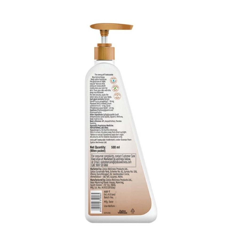 Body Lotion - Nourishing Cocoa with 100% Natural Almond Milk, Non-Sticky