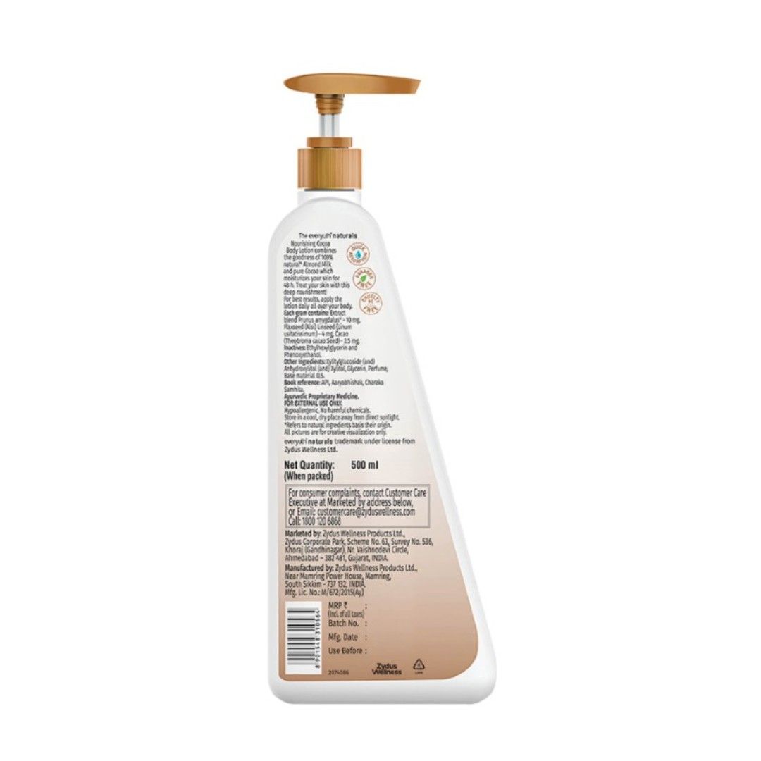 Body Lotion - Nourishing Cocoa with 100% Natural Almond Milk, Non-Sticky