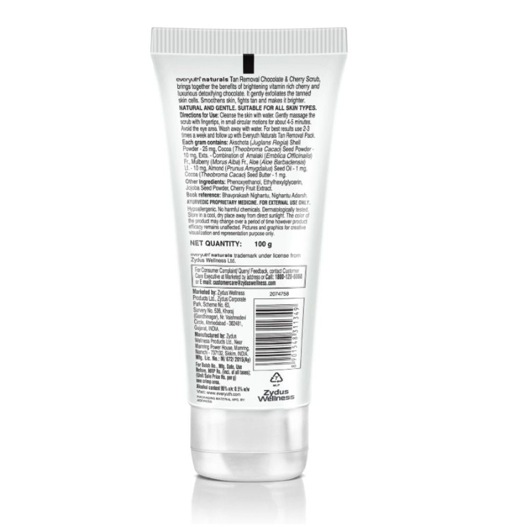 Tan Removal Scrub - Chocolate & Cherry Dtan, Paraben Free