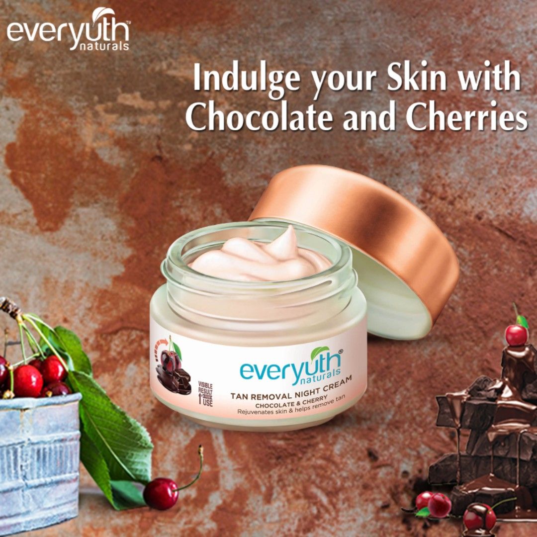 Tan Removal Night Cream for Face - Chocolate & Cherry