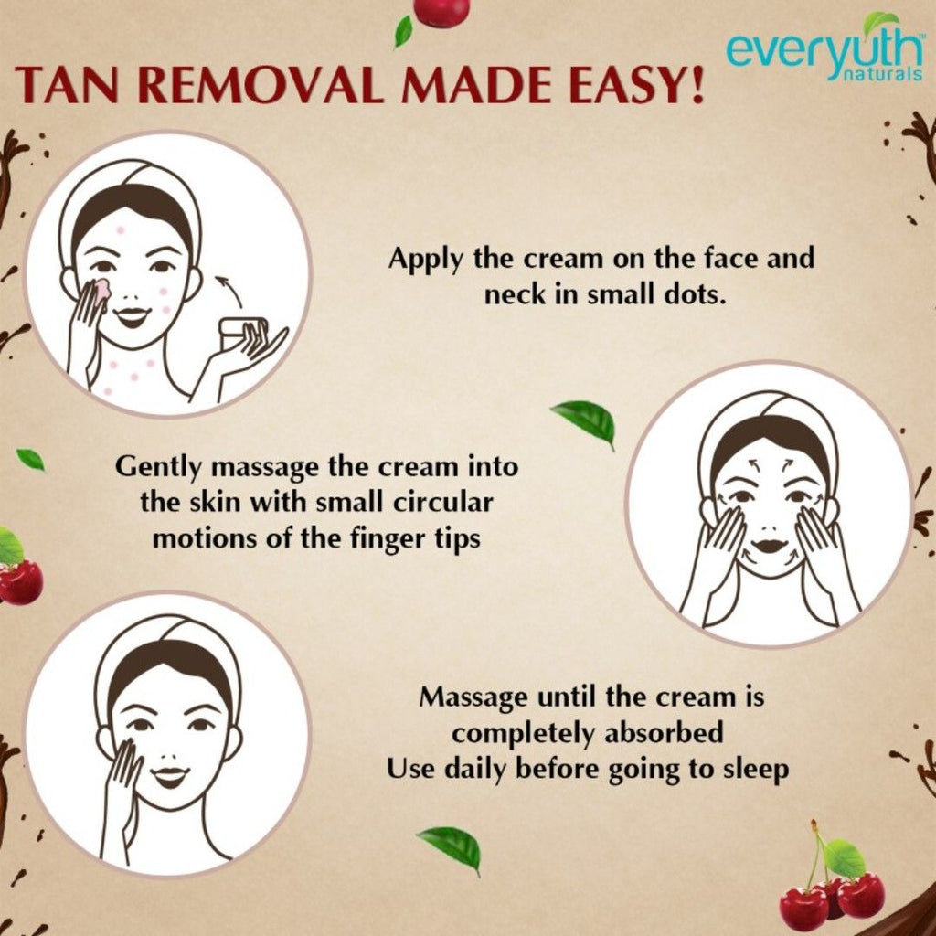 Tan Removal Night Cream for Face - Chocolate & Cherry