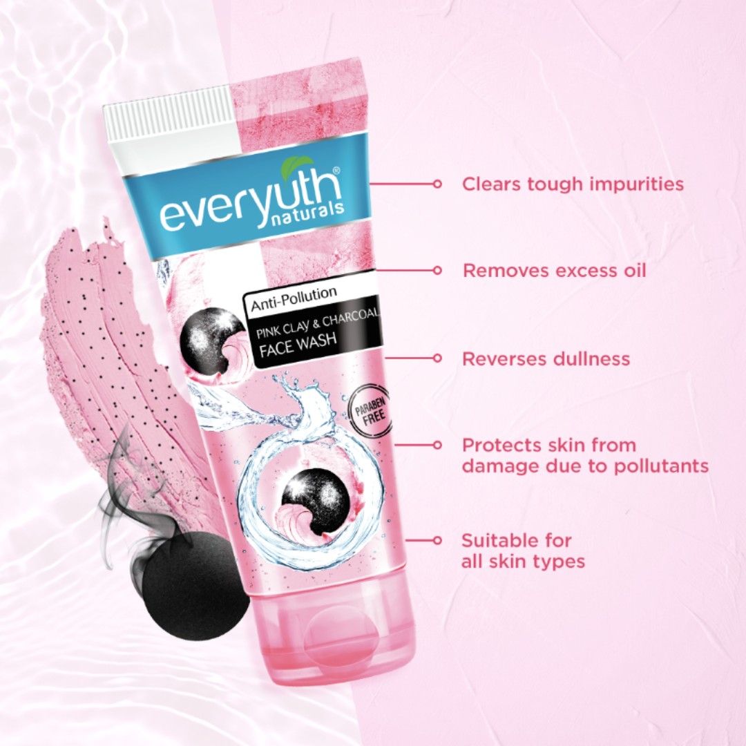 Anti Pollution Pink Clay & Charcoal Face Wash
