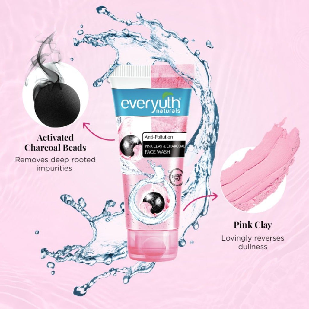 Anti Pollution Pink Clay & Charcoal Face Wash