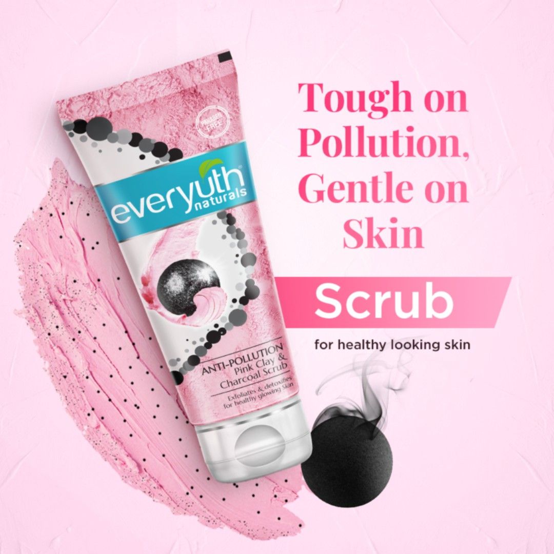 Anti Pollution Pink Clay & Charcoal Scrub