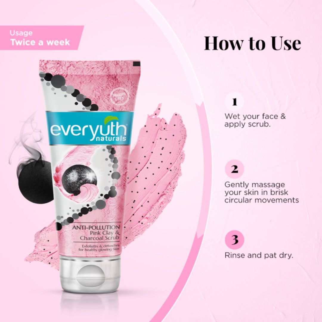 Anti Pollution Pink Clay & Charcoal Scrub