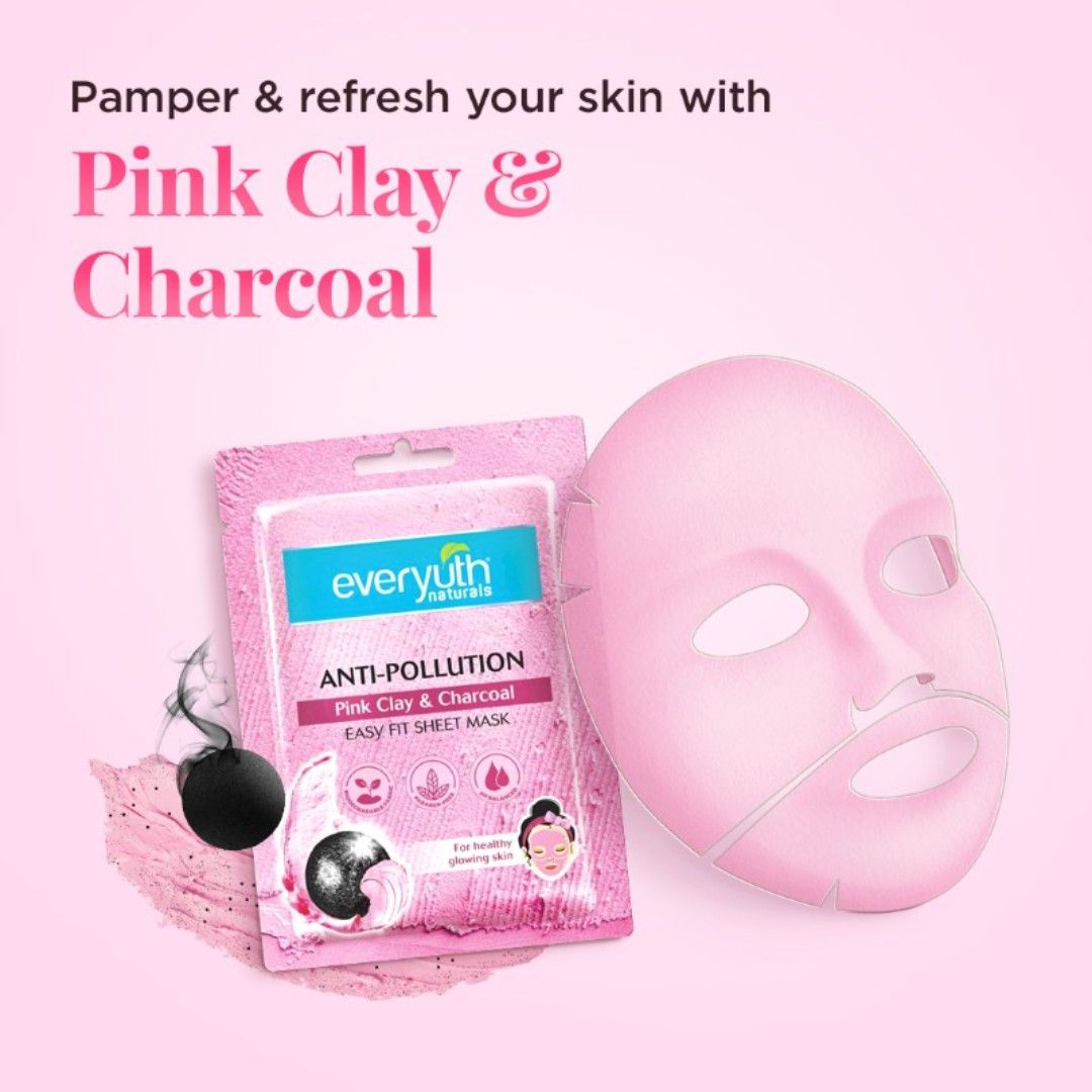 Anti Pollution Sheet Mask - Pink Clay & Charcoal