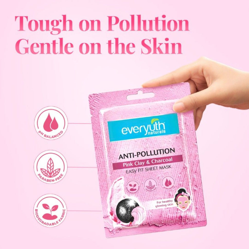 Anti Pollution Sheet Mask - Pink Clay & Charcoal