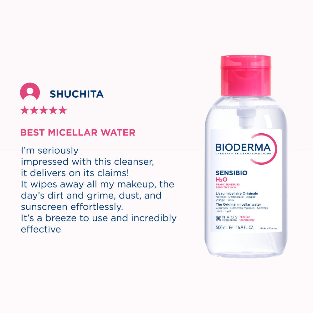 Micellar Water Sensibio H2O With Cucumber Extract Removes Makeup - Pump