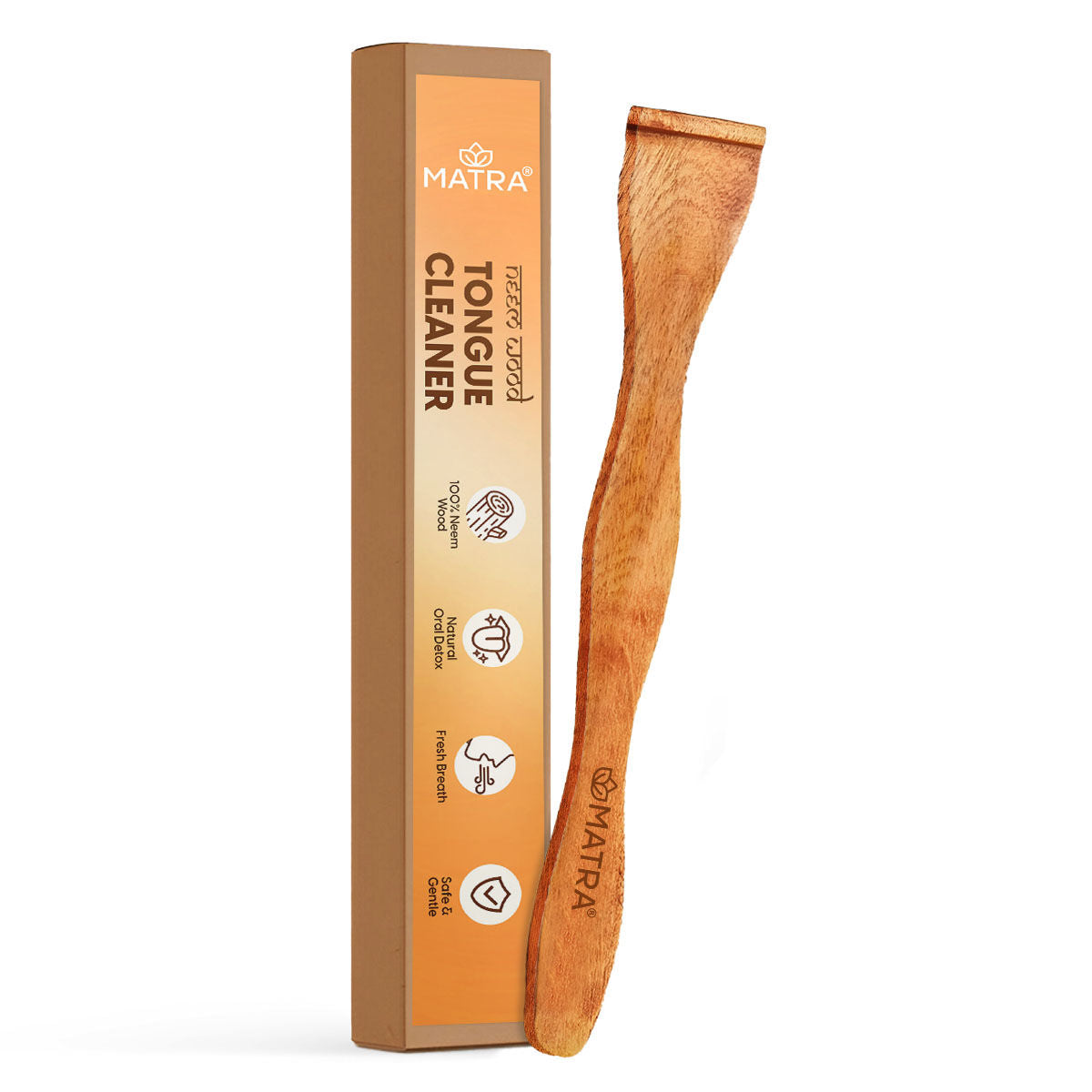 Neem Wood Tongue Cleaner Wooden Scraper For Oral Hygiene & Digestive Health