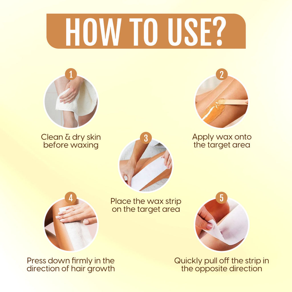 Wax Strips Hair Waxing for Full Body Facial Hair Removal - Free Wooden Stick Knife Applicators
