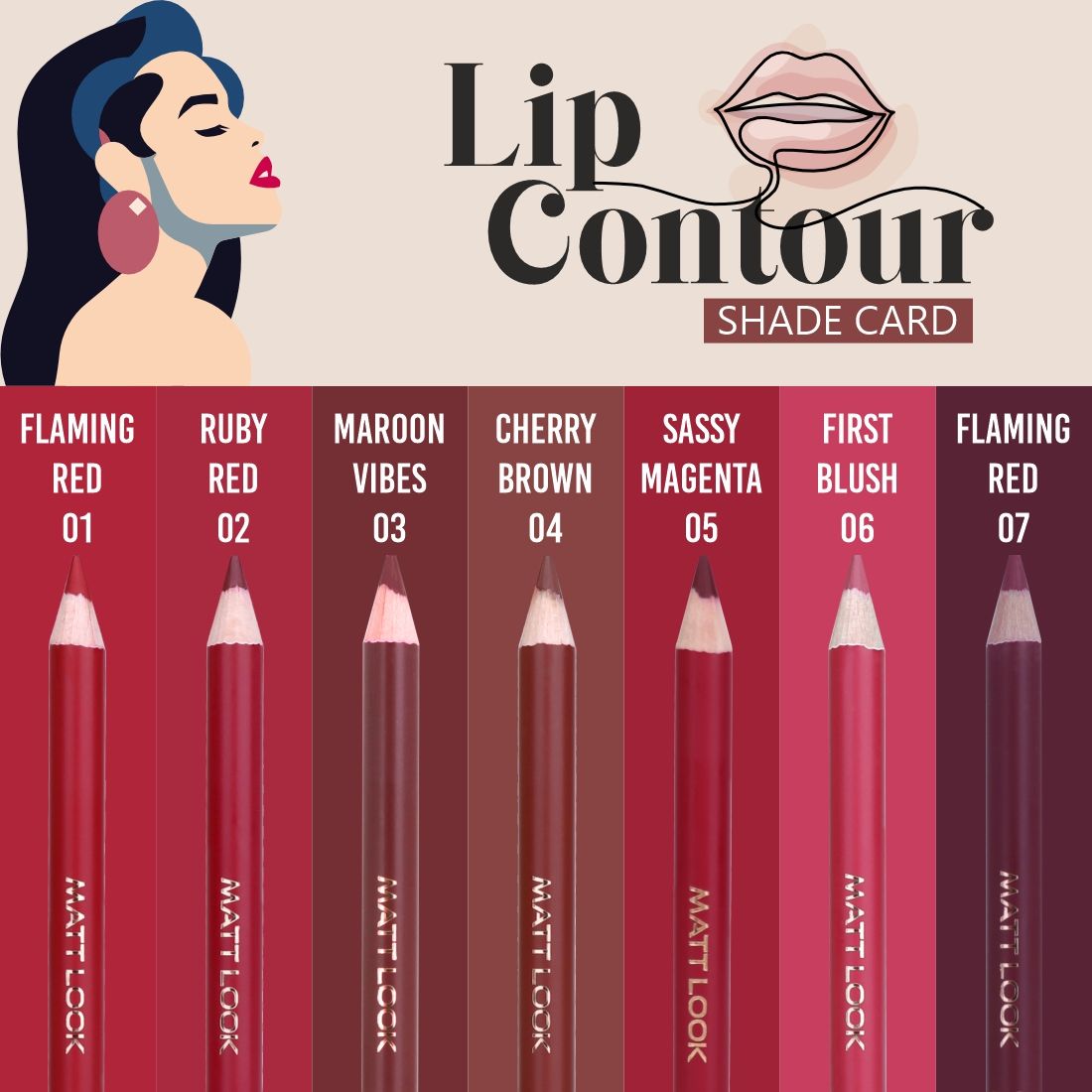 Colorite Lip Contour Professional Matte Lip Color Pencil